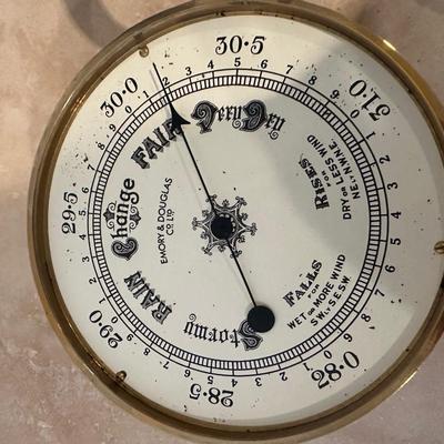 Emory & Douglas Vintage Brass Ship’s Barometer