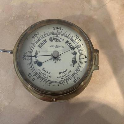Emory & Douglas Vintage Brass Ship’s Barometer