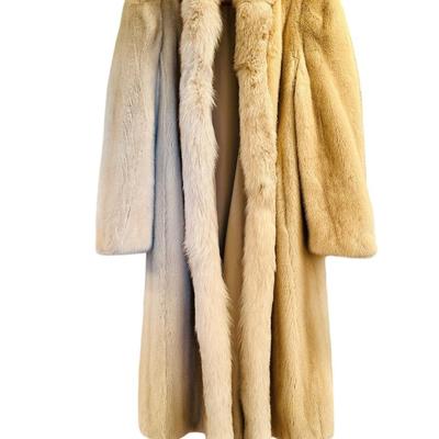 Clothing - Fur - reversible Champagne Mink w/ fox trim - no belt size 10 estimate