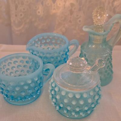 Blue hobnail 4 pieces