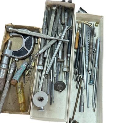 Furniture - Antique Watchmakers table & tools - Standing Desk w/ Clocks and tools