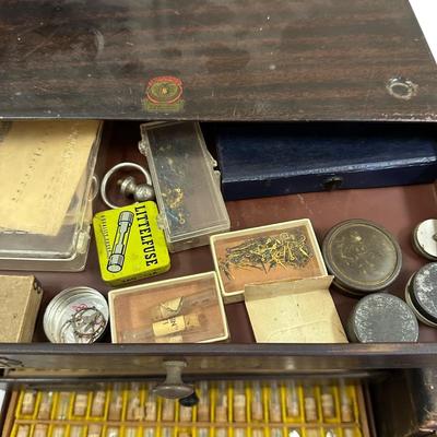 Jewelry Antiques - Watchmakers supplies w/ boxes, crystals, springs tools Amazing collection