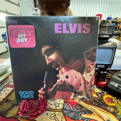 Sale Photo Thumbnail #76: "Good Times" by Elvis Presley, an LP record released by RCA. 
Here is more information about the album:
Release Date & Recording Location: "Good Times" is Elvis Presley's twentieth studio album, released on March 20, 1974. The songs were recorded during s