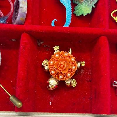 Lot 83: Jewelry Box LOADED with Vintage Costume Jewelry! Necklaces, Pins, Earrings and More!