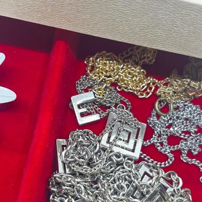 Lot 83: Jewelry Box LOADED with Vintage Costume Jewelry! Necklaces, Pins, Earrings and More!