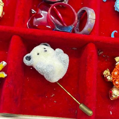 Lot 83: Jewelry Box LOADED with Vintage Costume Jewelry! Necklaces, Pins, Earrings and More!