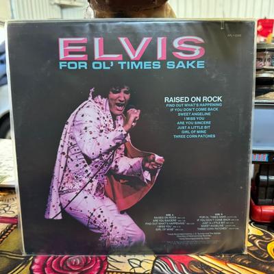 Sale Photo Thumbnail #179: Elvis Presley's 1973 vinyl LP, Raised on Rock / For Ol' Times Sake. 
Here is some information about the album:
Release Details: RCA Victor released the album in October 1973, with the catalog number APL1-0388.
Recording Location: Initial vocal tracks were