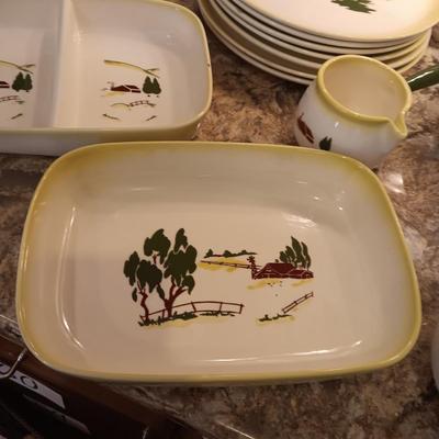 HUGE SET OF POTTERY DINNERWARE