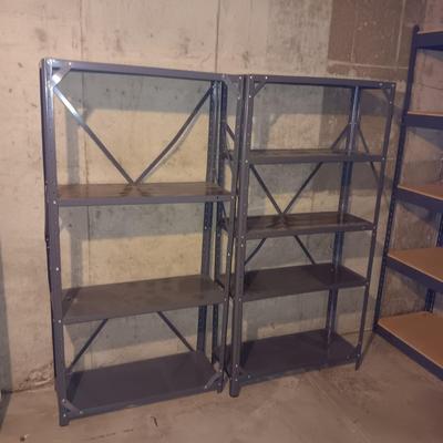 2 METAL STORAGE SHELVES