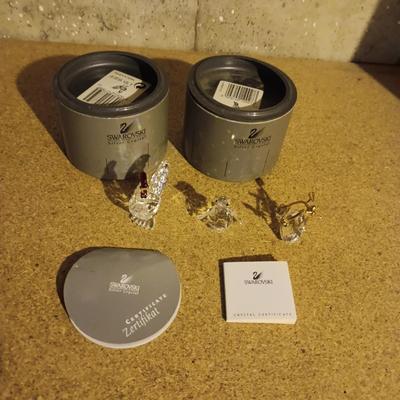 3 MINIATURE SWAROVSKI CRYSTAL FIGURINES