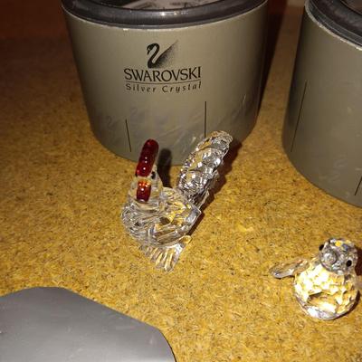 3 MINIATURE SWAROVSKI CRYSTAL FIGURINES