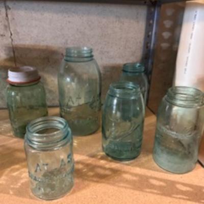 VINTAGE PINT AND QUART CANNING JARS