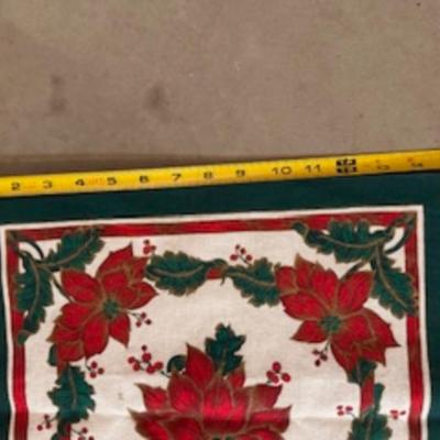 CHRISTMAS & OTHER LINENS PLUS A TABLE CENTERPIECE