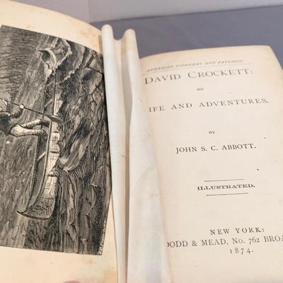1874 Davey Crockett Illustrated Hardback