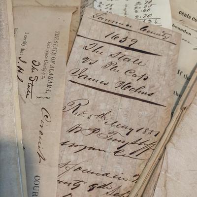 Mid 1800s Alabama Court Documents Ephemera Lot