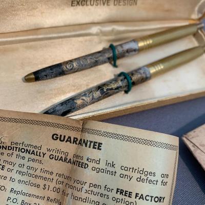 Vintage Collectibles Lot - Towle Mirror Rolex Wallet Chanel Pen Set 1940s Foldout Card +++