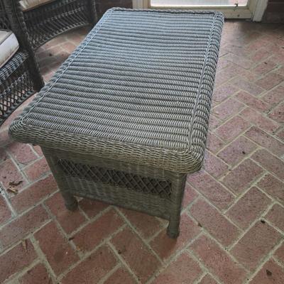 Wicker storage bench