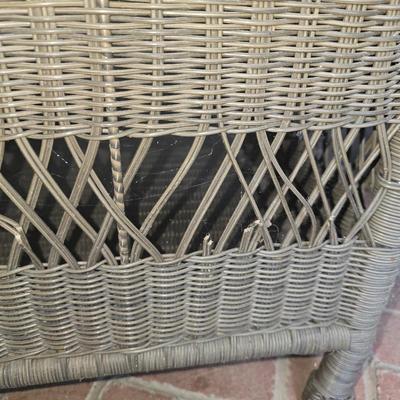 Wicker storage bench
