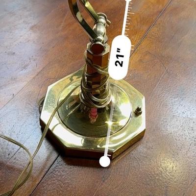 Sale Photo Thumbnail #76: Brass deck lamp. Works.
