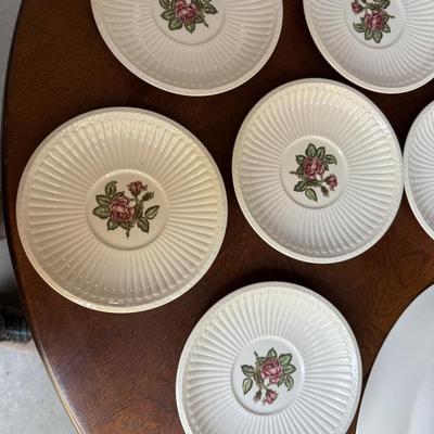 Sale Photo Thumbnail #117: This is for tea, cups and saucers and platters and plates. It is Wedgewood. please look at the pictures for any chips or cracks.