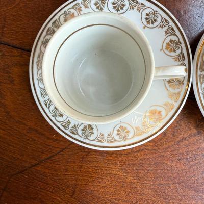Sale Photo Thumbnail #153: This is for a set of horse saucers, one of the Josefina cups is broke as you can see in the picture the rest or not.
