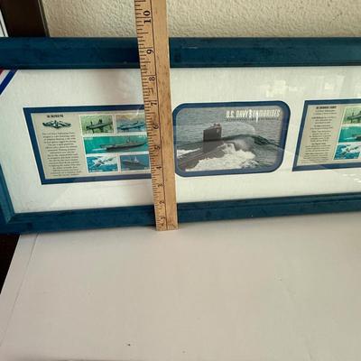 Sale Photo Thumbnail #213: Produced by the Mystic Stamp Company. Center pane is the cover of the original booklet, left and right panes each have 5 different submarine stamps. In good condition.