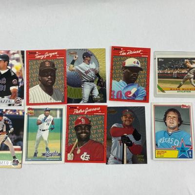 Lot 32: Lot of 10 MLB Baseball Cards – Bo Jackson, Mike Piazza, Mark McGwire, George Brett, Canseco & More | Stars & MVPs