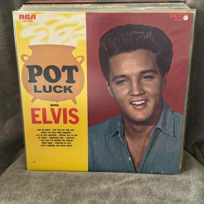 Sale Photo Thumbnail #13: "Pot Luck with Elvis" by Elvis Presley.
Here's information about the album:
Release Date: It is the seventh studio album by Elvis Presley, released on RCA Victor on May 18, 1962.
Recording Details: The album was recorded in sessions between March 1961 and