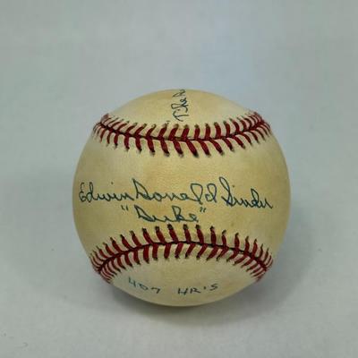 Lot 33: Duke Snider Autographed Baseball – Hall of Fame Center Fielder & Brooklyn Dodgers Icon