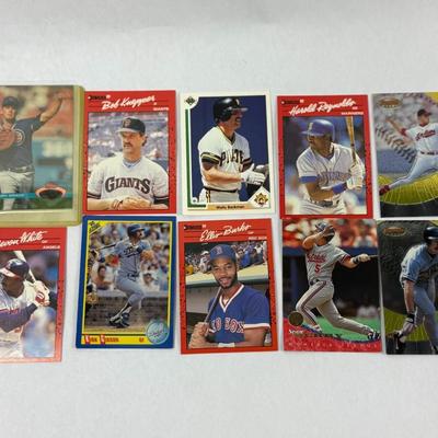 Lot 41: Vintage MLB Baseball Card Lot – 10 Card Collection Featuring Mark Grace, Harold Reynolds, Kirk Gibson & More