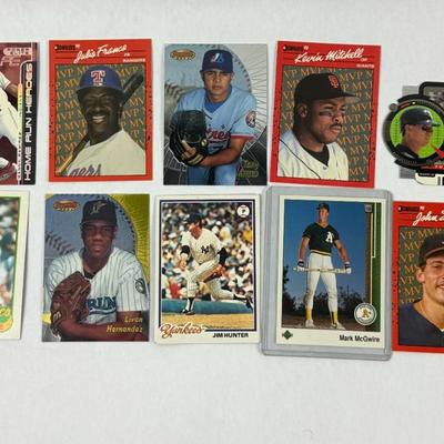 Lot 43: MLB Baseball Card Lot – Stars & MVPs Featuring Mark McGwire, John Smoltz, Kevin Mitchell, Magglio Ordóñez & More – Mixed...