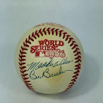 Lot 44: Mookie Wilson & Bill Buckner Signed Baseball – Dual Autograph from 1986 World Series Legends