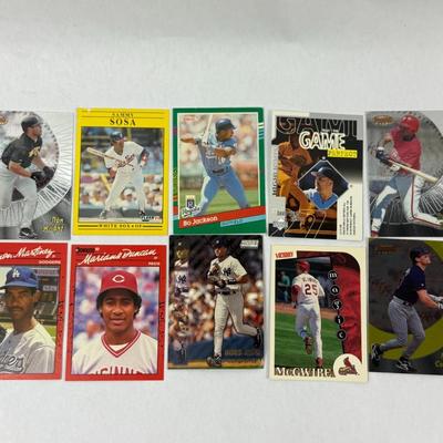 Lot 45: MLB Baseball Card Lot Featuring Bo Jackson, Sammy Sosa, Derek Jeter, Mark McGwire & More – Mixed Era Collection