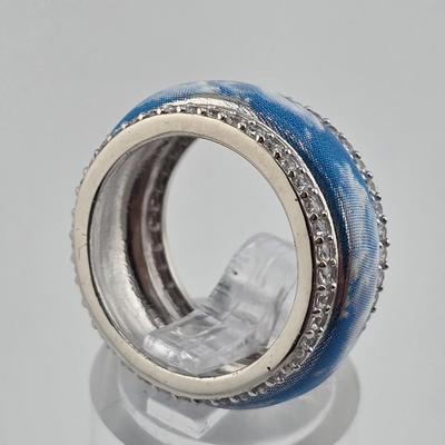 Lot 53: 925 Silver Rings and Earring Set / 19g / Sizes 5.5 & 6