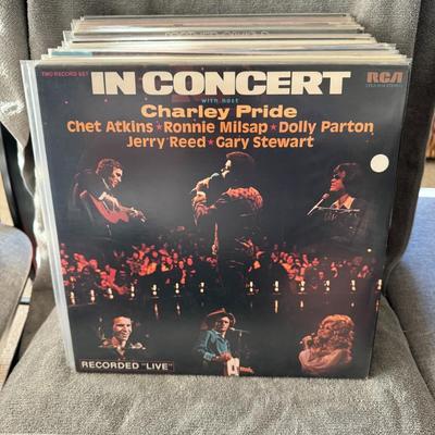 Sale Photo Thumbnail #539: "In Concert with Host Charley Pride", a two-record set released by RCA Victor in 1975. 
Key Information about the Album:
Host: Charley Pride.
Featured Artists: In addition to Charley Pride, the album features live performances by Chet Atkins, Ronnie Milsa
