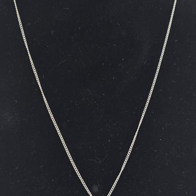 Lot 56: 20" Sterling Silver Link Necklace with Diamond Pendant / 2g