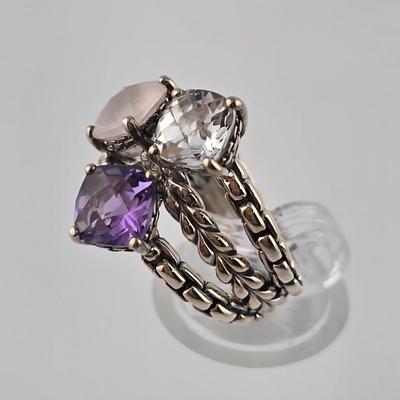 Lot 58: (3) 925 Silver Rings with Stones / 1 Fashion Ring / 21g