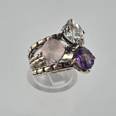 Lot 58: (3) 925 Silver Rings with Stones / 1 Fashion Ring / 21g