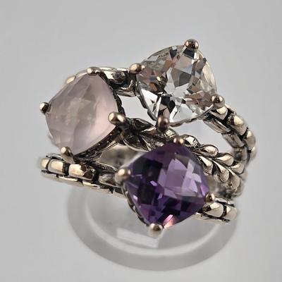 Lot 58: (3) 925 Silver Rings with Stones / 1 Fashion Ring / 21g
