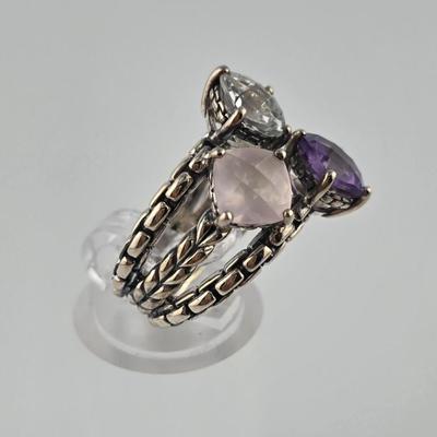 Lot 58: (3) 925 Silver Rings with Stones / 1 Fashion Ring / 21g
