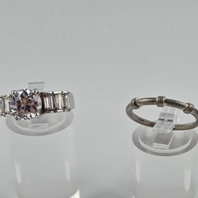 Lot 58: (3) 925 Silver Rings with Stones / 1 Fashion Ring / 21g