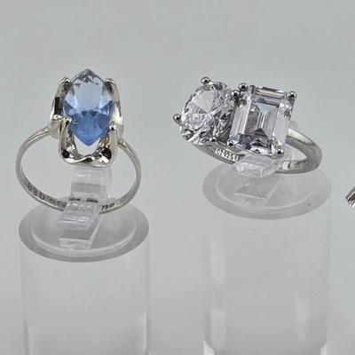 Lot 60: 925 Silver Rings w/ CZ Stones / 16g