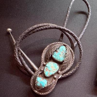 Lot 30: Turquoise Sterling Bolo