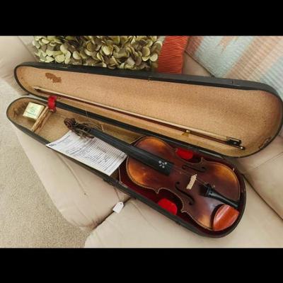 Lot 35: Antique violin, Couch, Art, Collectibles, and more