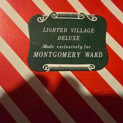 VINTAGE LIGHTED VILLAGE DELUXE MADE FOR MONTGOMERY WARDS IN JAPAN