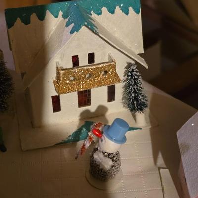 VINTAGE LIGHTED VILLAGE DELUXE MADE FOR MONTGOMERY WARDS IN JAPAN