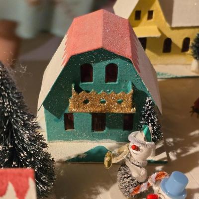 VINTAGE LIGHTED VILLAGE DELUXE MADE FOR MONTGOMERY WARDS IN JAPAN