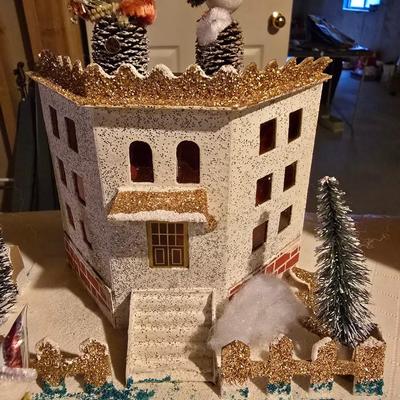 VINTAGE LIGHTED VILLAGE DELUXE MADE FOR MONTGOMERY WARDS IN JAPAN