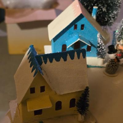VINTAGE LIGHTED VILLAGE DELUXE MADE FOR MONTGOMERY WARDS IN JAPAN