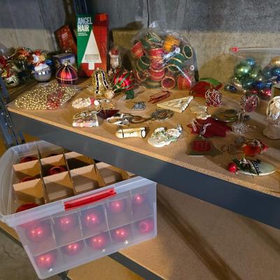 CHRISTMAS ORNAMENTS, BEADED GARLAND AND MORE